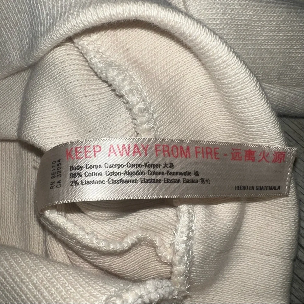 Free People Beach Cropped Cream Pullover Hoodie - Picture 4 of 4